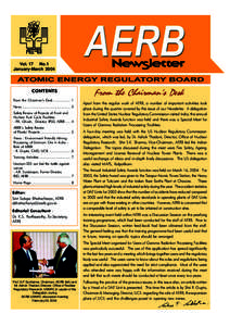 Vol. 17 No.1 January-March 2004 CONTENTS From the Chairmans Desk ................. 1 News ................................................. 2