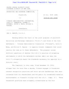 Case 1:10-cvJSR Document 59  UNITED STATES DISTRICT COURT SOUTHERN DISTRICT OF NEW YORK ------------------------------------- x SECURITIES AND EXCHANGE COMMISSION,