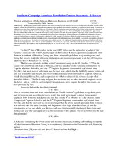 Southern Campaign American Revolution Pension Statements & Rosters Pension application of John Jemison [Jameson, Jamison, etc.]S36623 Transcribed by Will Graves f18VA[removed]