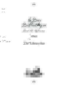 Le Bar Bibliothèque Judicaël Noël - Chef Barman The Library-bar