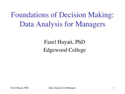 Understanding Variation & Making Sense of Data