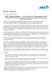 Microsoft Word - ANZ First Quarter 2013 Trading Update.doc