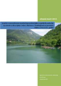 Izvješće o provedenom monitoringu potencijalno osjetljivih područja na nitrate u slivu rijeka Cetine i Neretve s Trebišnjicom na prostoru FBiH u[removed]godini