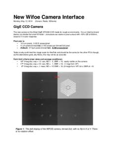 New Wifoe Camera Interface Monday, May 12, 2014 (Corson, Reetz, Williams)  GigE CCD Camera