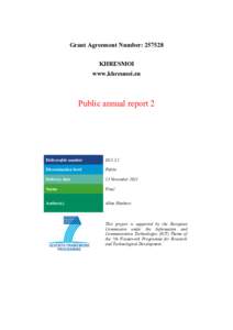 Grant Agreement Number: [removed]KHRESMOI www.khresmoi.eu Public annual report 2