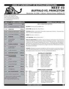 [removed]UNIVERSITY AT BUFFALO WRESTLING  meet #3 BUFFALO VS. PRINCETON