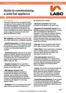 MG0050711  Technical Guidance Note Guide to commissioning a solid fuel appliance