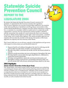 Statewide Suicide Prevention Council REPORT TO THE LEGISLATURE[removed]By statute, the Statewide Suicide Prevention Council consists of 15