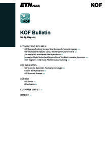 75 years  KOF Bulletin No. 63, May[removed]ECONOMY AND RESEARCH