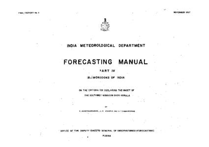 NOVEMBER[removed]FMU / REPORT No. 1 INDIA METEOROLOGICAL DEPARTMENT