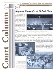 A Newsletter of the Judiciary of the State of Louisiana  Court Column Volume 5, No. 3