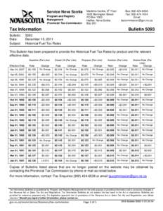 Service Nova Scotia Program and Registry Management Provincial Tax Commission  th