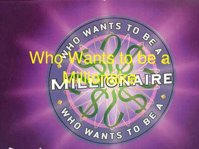 Who Wants to be a Millionaire Question 1  Which Consignor is