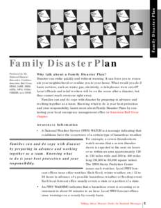 Family Disaster Plan  Family Disaster Plan Produced by the National Disaster Education Coalition: