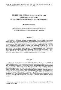 Galiano, M . E[removed]Revision del genero Phiale C . L. Koch, 1846 (Araneae, Salticidae) III . Las especies polimor icas del grupo mimica . J . Arachnol ., 9 :61-85 .