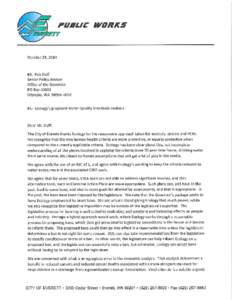 Surface Water Quality Standards - Human Health Criteria:  Letter from Everett Public Works to Rob Duff, Office of the Govenor, re: WQS revision