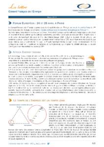 La lettre F O RUM E URO PÉEN : 24 ET  25