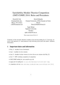 Theoretical computer science / Computing / Logic in computer science / Electronic design automation / Formal methods / NP-complete problems / Constraint programming / Satisfiability modulo theories / Benchmark / Solver / Standard Performance Evaluation Corporation / Computer performance