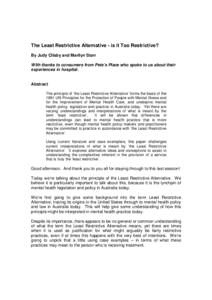 Health / Medical ethics / Anti-psychiatry / Human rights abuses / California statutes / Involuntary commitment / Involuntary treatment / Mental disorder / Outpatient commitment / Medicine / Psychiatry / Mental health law