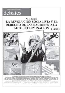 Domingo 17 de Agosto de[removed]La juventud  debates V. I. Lenin  LA REVOLUCION SOCIALISTA Y EL