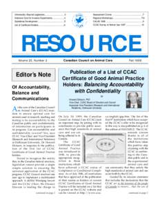 Universality: Beyond Legislation..................................3 Intensive Care for Invasive Experiments.....................4 Guidelines Development .............................................5 List of Certificate 