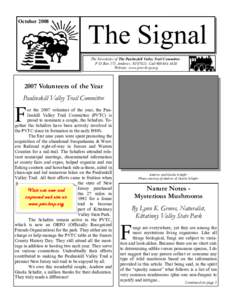 The Signal - October 2008, Page 1  October 2008 The Signal The Newsletter of The Paulinskill Valley Trail Committee: