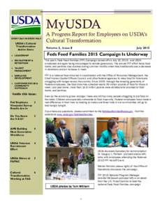 MyUSDA EVERY DAY IN EVERY WAY USDA’s Cultural Transformation Action Items