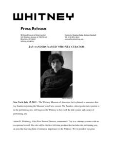 Microsoft Word - Jay Sanders curatorial appointment