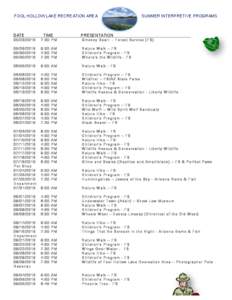 FOOL HOLLOW LAKE RECREATION AREA  DATE TIME