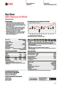 Asset management UBS Funds Swiss edition Data as at end-December 2014