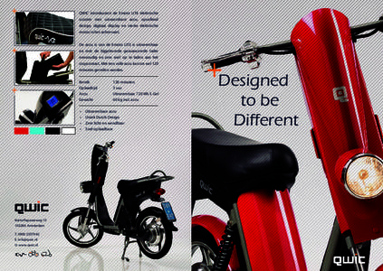 QWIC introduceert de Emoto LITE elektrische scooter met uitneembare accu, opvallend design, digitaal display en sterke elektrische motor in het achterwiel. De accu is van de Emoto LITE is uitneembaar en met de bijgelever