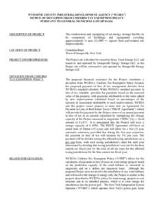 Microsoft Word - notice of deviation from uniform tax exemption (Orangeville Energy Storage)(rev)