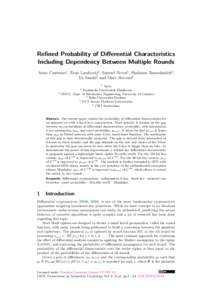 Refined Probability of Differential Characteristics