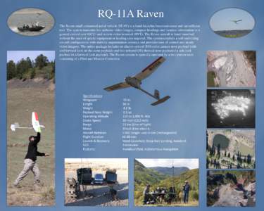 RQ-11A Raven The Raven small unmanned aerial vehicle (SUAV) is a hand-launched reconnaissance and surveillance tool. The system transmits live airborne video images, compass headings and location information to a ground 