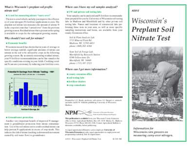 What is Wisconsin’s preplant soil profile nitrate test? A tool for measuring nitrate “carry-over”