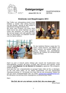 Gsteigerzeiger Januar 2013 Nr. 18 QUARTIERVEREIN GSTEIG