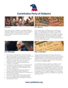 Constitution Party of Alabama  Welcome Our Mission