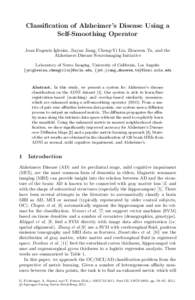 LNCSClassification of Alzheimer’s Disease Using a Self-Smoothing Operator