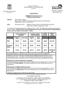 Lunch / National School Lunch Act / United States / Education / Government / Section 11 special assistance / United States Department of Agriculture / School meal / Reduced price meal