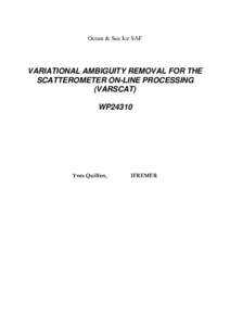 Estimation theory / Scatterometer / Data assimilation / Statistics / Algorithm / Calculus of variations / Mathematical optimization / Atmospheric sciences / Meteorology / Bayesian statistics