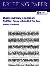 BRIEFING PAPER Royal United Services Institute   Ukraine Military Dispositions