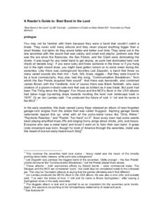 A Reader’s Guide to: Best Band in the Land “Best Band in the Land” by Bill Tuomala – published in Exiled on Main Street #27. Footnotes by Paula Belmont.