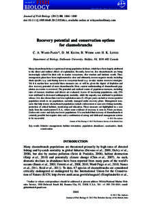 Journal of Fish Biology[removed], 1844–1869 doi:[removed]j[removed]03246.x, available online at wileyonlinelibrary.com Recovery potential and conservation options for elasmobranchs C. A. Ward-Paige*, D. M. Keith