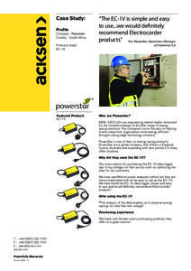 Case Study: Profile Company - Powerstar Country - South Africa Products Used: