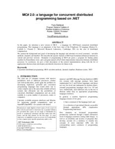 Inter-process communication / Parallel computing / Microsoft Research / Application programming interfaces / Process calculi / Actor model / Objective-C / Message passing / Message Passing Interface / Computing / Computer programming / Software engineering