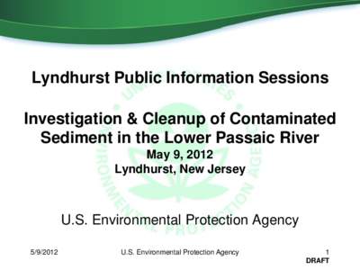 United States Environmental Protection Agency / Lyndhurst /  New Jersey / Berrys Creek / Geography of New Jersey / New Jersey / Passaic River