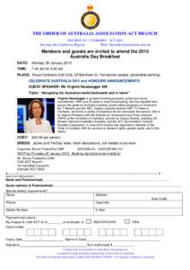 Microsoft Word - OAA-ACT Aust Day 2015 Booking.doc