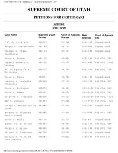 UTAH PETITIONS FOR CERTIORARI - GRANTED/DENIED[removed]