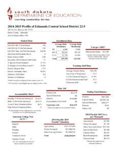 Profile of Edmunds Central School District1st Ave, Roscoe, SDHome County: Edmunds Area in Square Miles: 520  Student Data