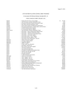 August 31, 2012  STATE WATER POLLUTION CONTROL GRANT PROGRAM In Accordance With Revised Statutes Annotated 486:1, III. FISCAL YEAR 2013 DRAFT PROJECT LIST Meredith